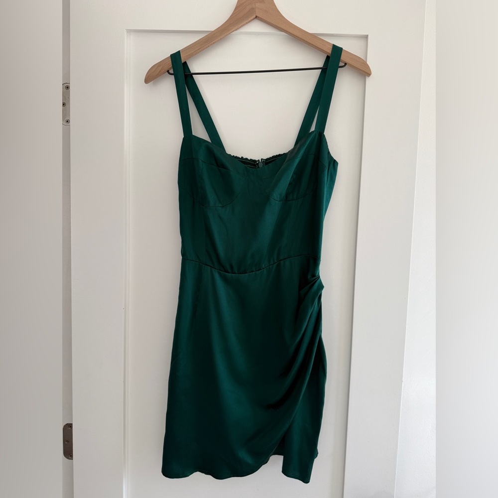Reformation emerald green silk mini Dress